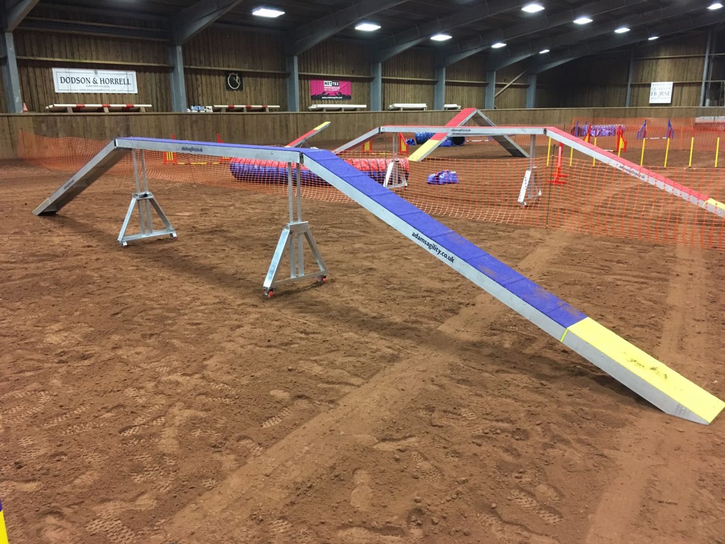 Aluminium Rubber Dog Walk with height adjustable wheeled trestles